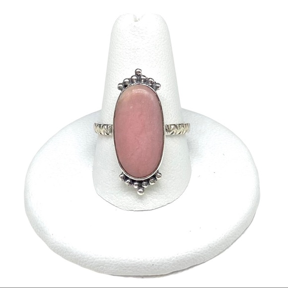 Jewelry - Pink Opal Sterling Silver 925 Ring Size 8.5 Natural Genuine Stone